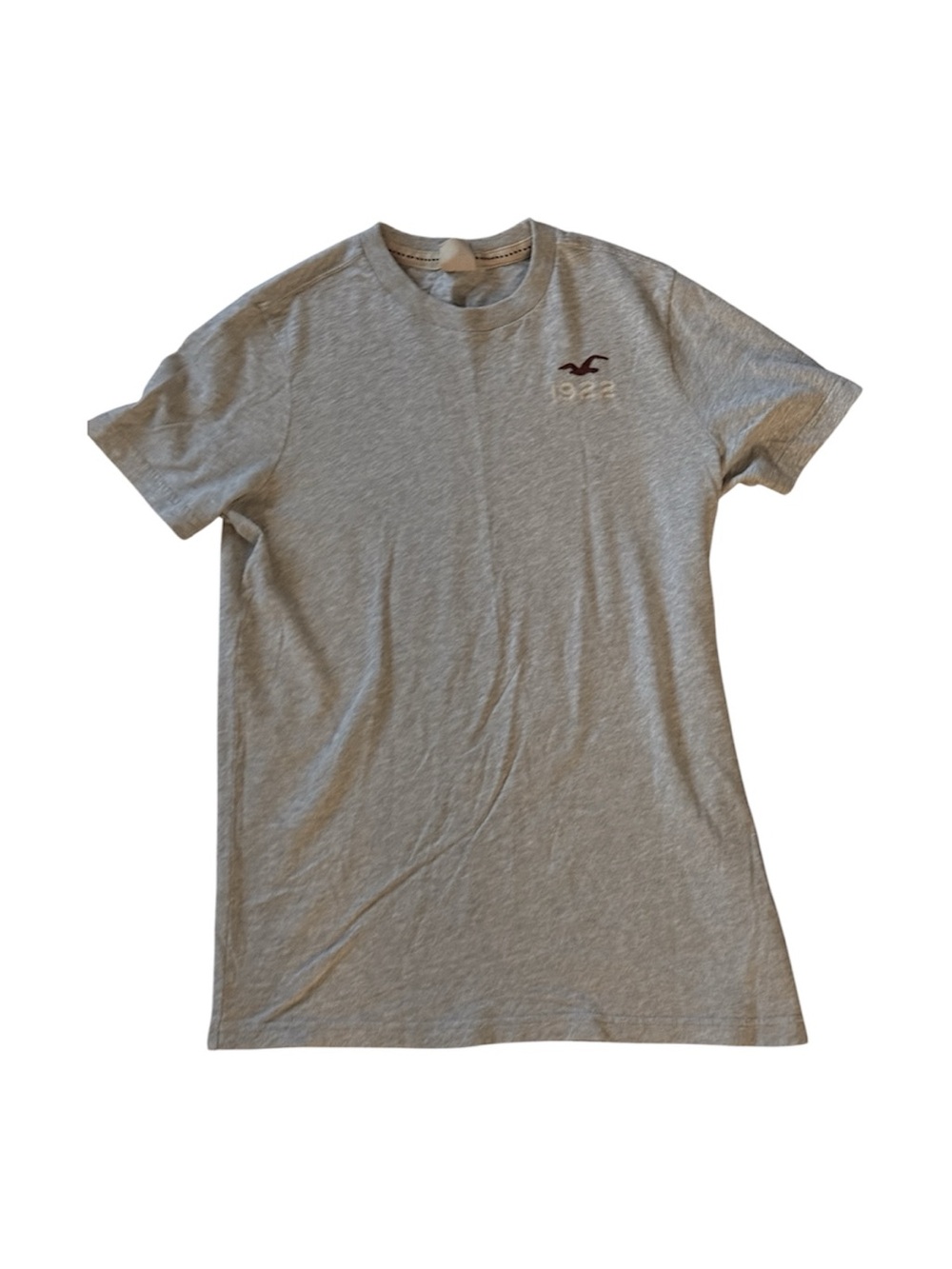 Hollister Grey Embroidered Logo Graphic T-Shirt Size M 100% Cotton